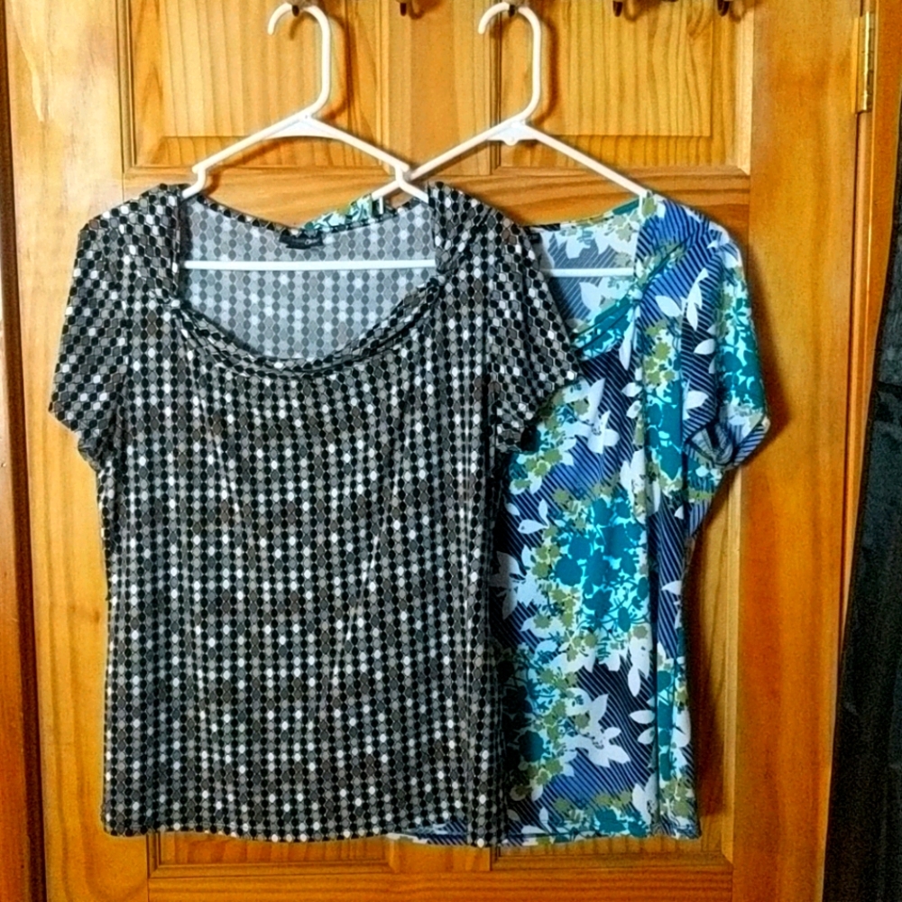 2 colorful dress blouses